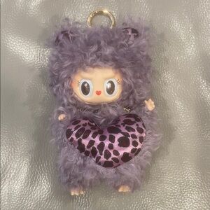 Custom Purple Curly Monster Plush Keychain